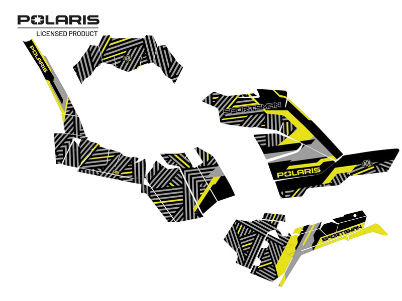 Laden Sie das Bild in Galerie -Viewer, POLARIS 1000 SPORTSMAN XP S FOREST ATV GRAPHIC KIT YELLOW DECALS
