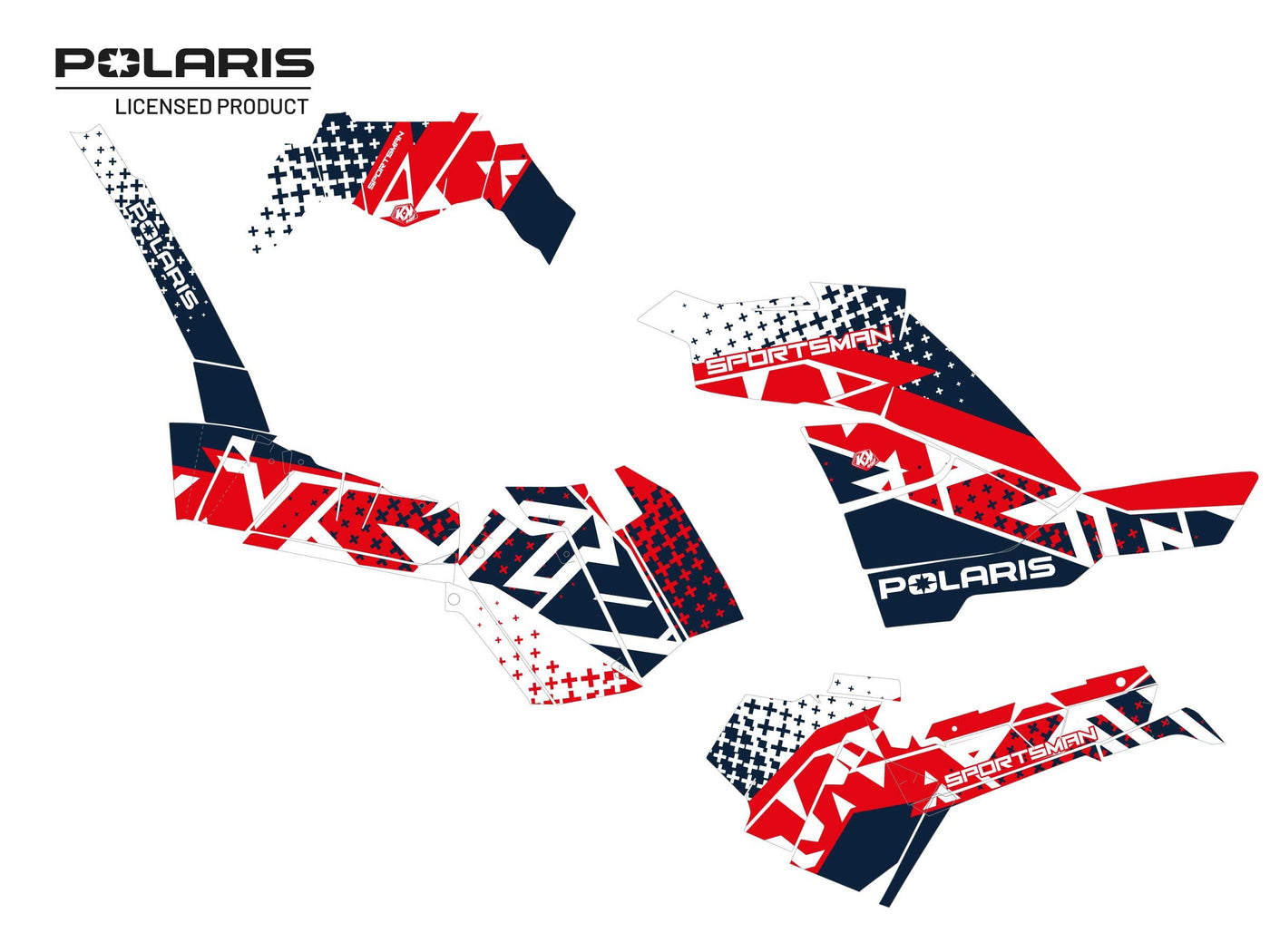 POLARIS 1000 SPORTSMAN XP S FOREST ATV STUN GRAPHIC KIT WHITE