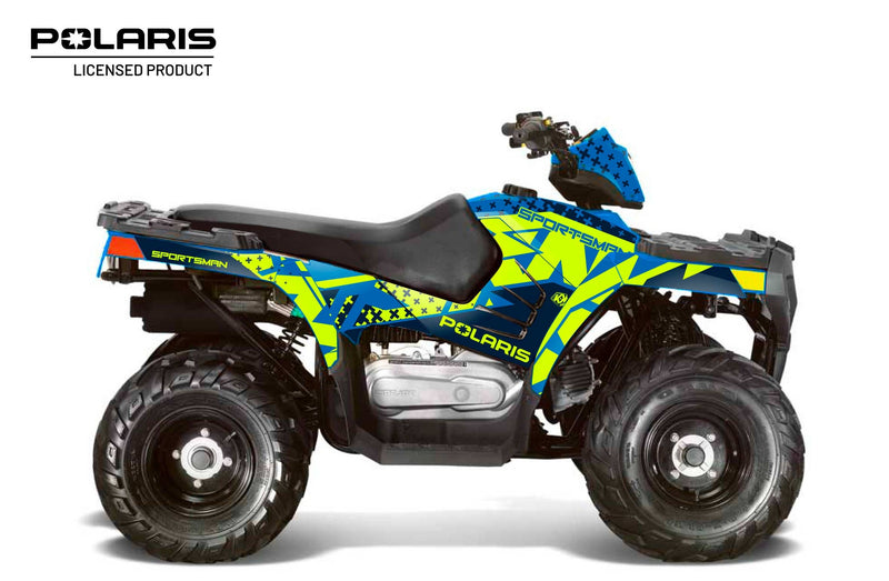 Laden Sie das Bild in Galerie -Viewer, POLARIS-110-SPORTSMAN-ATV-DECALS-GRAPHIC-KIT-BLUE
