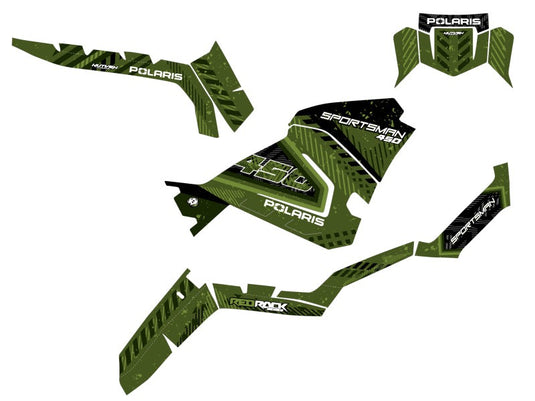 POLARIS 450 SPORTSMAN ATV REDROCK GRAPHIC KIT GREEN