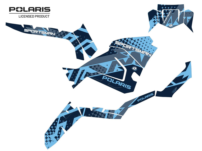 Chargez l&#39;image dans la visionneuse de la galerie, POLARIS 450 SPORTSMAN ATV STUN GRAPHIC KIT BLUE
