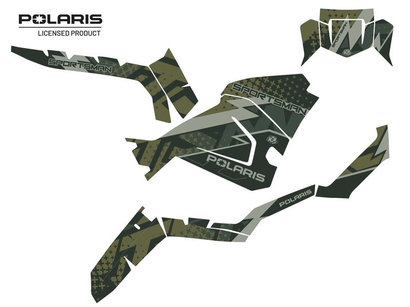 Laden Sie das Bild in Galerie -Viewer, POLARIS 450 SPORTSMAN ATV STUN GRAPHIC KIT GREEN
