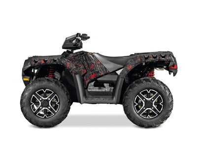 POLARIS 500-800 SPORTSMAN FOREST ATV CAMO GRAPHIC KIT BLACK RED