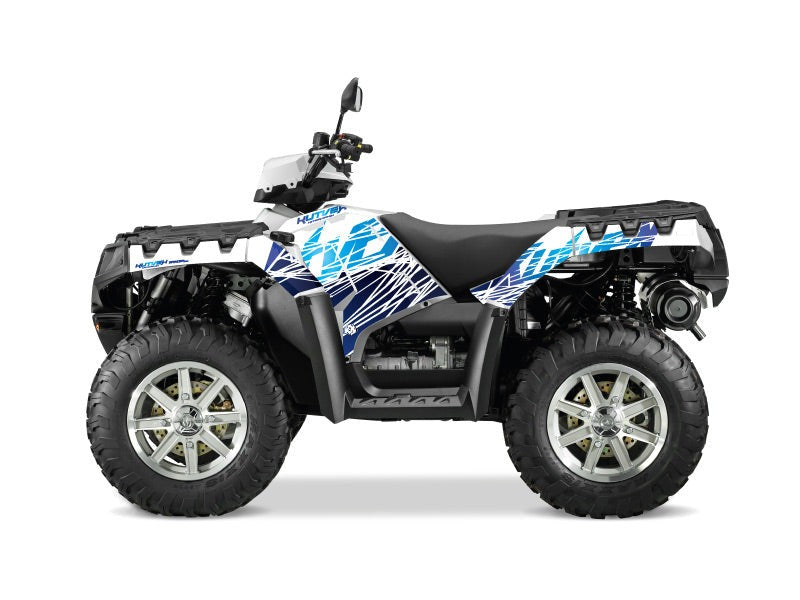 Chargez l&#39;image dans la visionneuse de la galerie, POLARIS 500-800 SPORTSMAN FOREST ATV ERASER GRAPHIC KIT BLUE
