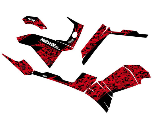 POLARIS 500-800 SPORTSMAN FOREST ATV PREDATOR GRAPHIC KIT RED BLACK