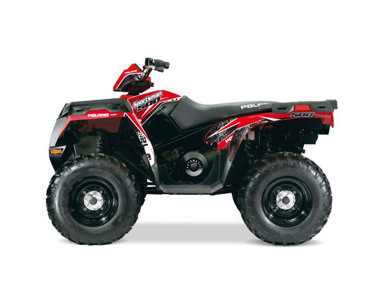 POLARIS 500 SPORTSMAN FOREST ATV ROCK GRAPHIC KIT RED