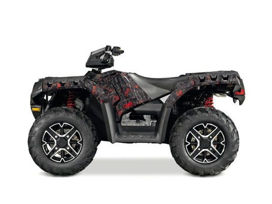 POLARIS 550 SPORTSMAN FOREST ATV CAMO GRAPHIC KIT BLACK RED