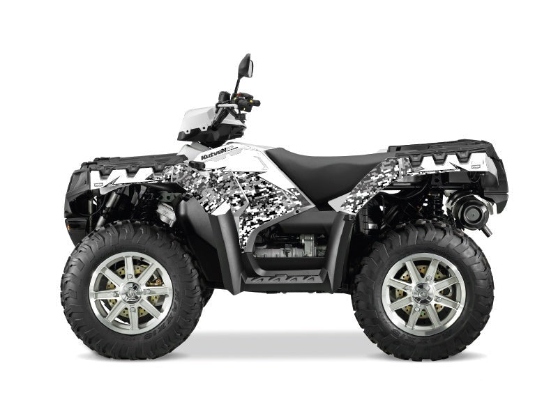 Chargez l&#39;image dans la visionneuse de la galerie, POLARIS 550 SPORTSMAN FOREST ATV PREDATOR GRAPHIC KIT WHITE
