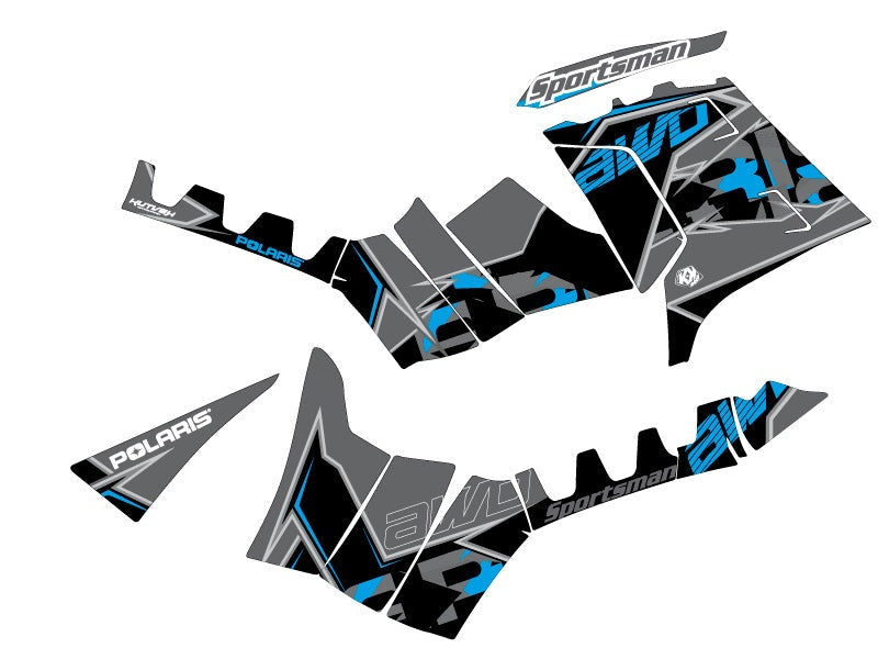 POLARIS 550 SPORTSMAN FOREST ATV VISOR GRAPHIC KIT BLACK BLUE