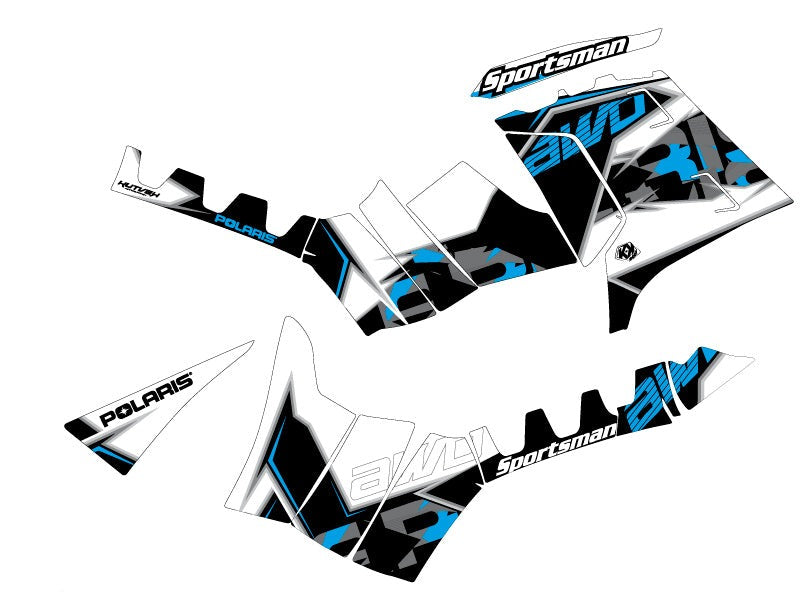 POLARIS 550 SPORTSMAN FOREST ATV VISOR GRAPHIC KIT BLUE
