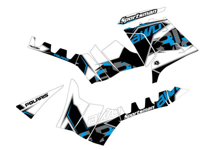 POLARIS 550 SPORTSMAN FOREST ATV VISOR GRAPHIC KIT BLUE