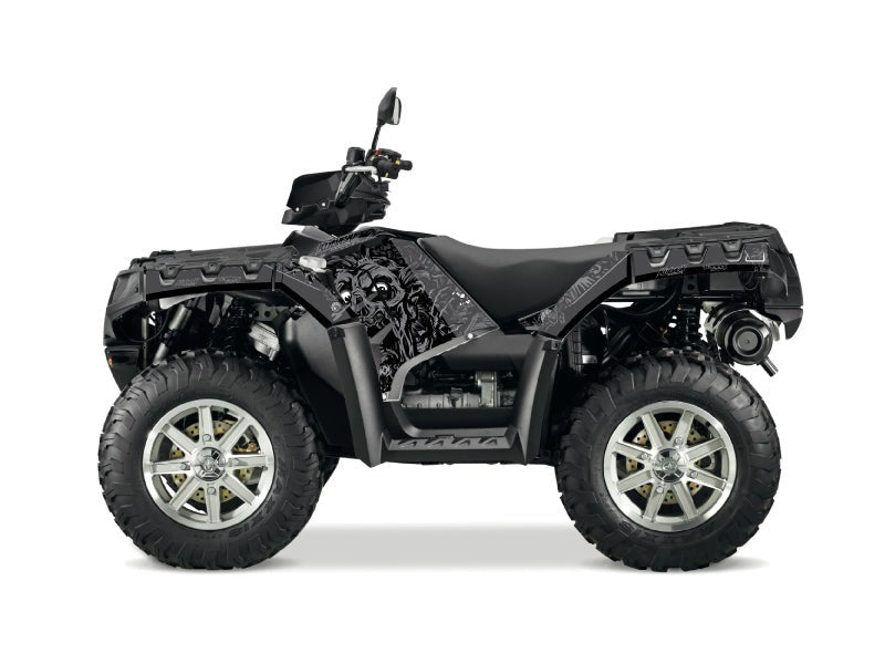 Laden Sie das Bild in Galerie -Viewer, POLARIS 550 SPORTSMAN FOREST ATV ZOMBIES DARK GRAPHIC KIT BLACK
