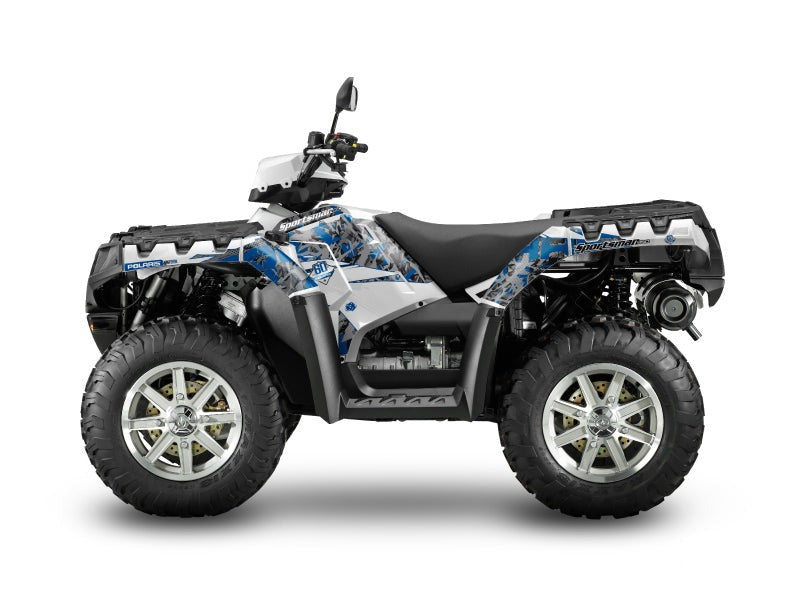 Chargez l&#39;image dans la visionneuse de la galerie, POLARIS 550 SPORTSMAN TOURING ATV VINTAGE GRAPHIC KIT GREY BLUE
