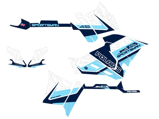 POLARIS 570 SPORTSMAN FOREST ATV SERIE GRAPHIC KIT WHITE