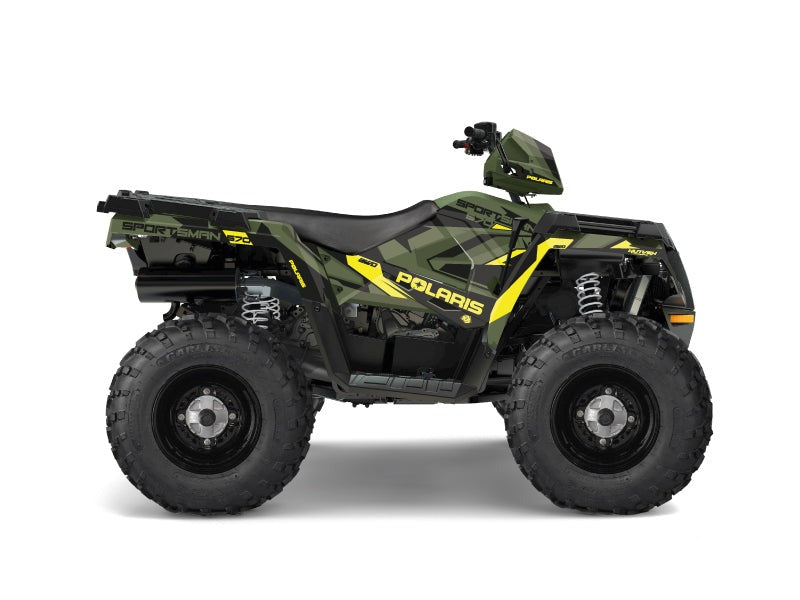 POLARIS 570 SPORTSMAN TOURING ATV HIDDEN GRAPHIC KIT GREEN YELLOW