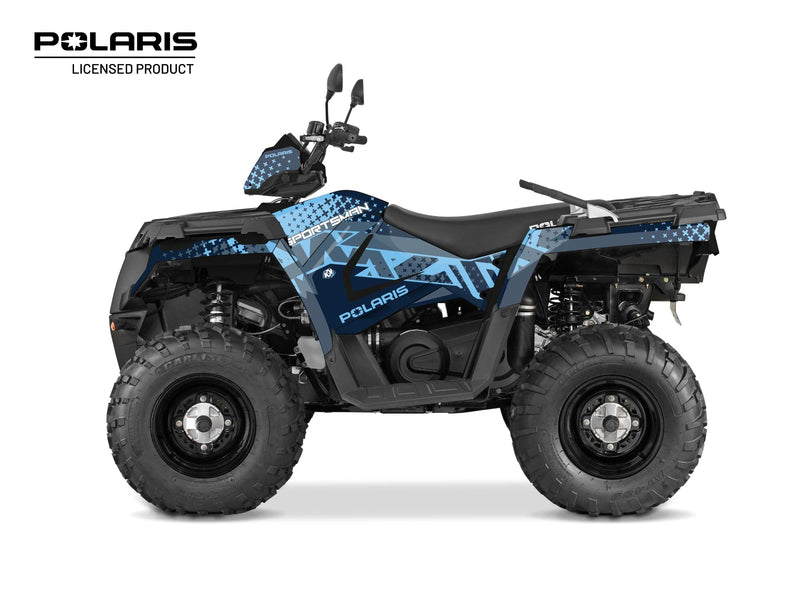 Load image into Gallery viewer, POLARIS 570 SPORTSMAN TOURING ATV STUN GRAPHIC KIT BLUE
