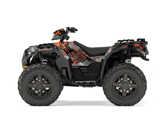 POLARIS 850 SPORTSMAN FOREST ATV EVIL GRAPHIC KIT GREY ORANGE