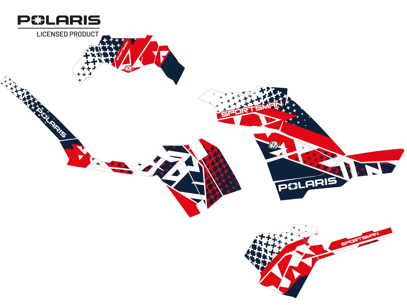 POLARIS 850 SPORTSMAN FOREST ATV STUN GRAPHIC KIT WHITE