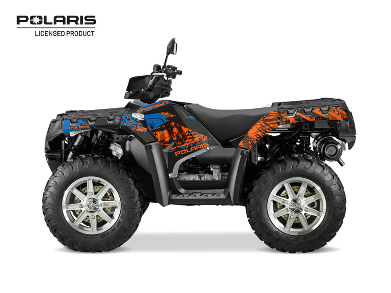 Laden Sie das Bild in Galerie -Viewer, POLARIS 850 SPORTSMAN TOURING ATV CHASER GRAPHIC KIT BLUE
