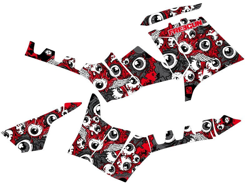 POLARIS 850 SPORTSMAN TOURING ATV FREEGUN EYED GRAPHIC KIT RED GREY