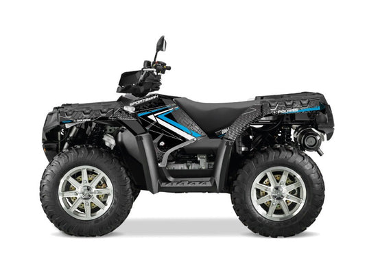 POLARIS 850 SPORTSMAN TOURING ATV ROCK GRAPHIC KIT BLACK BLUE