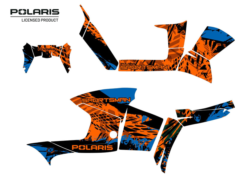 Load image into Gallery viewer, POLARIS 90 SPORTSMAN ATV CHASER GRAPHIC KIT BLUE
