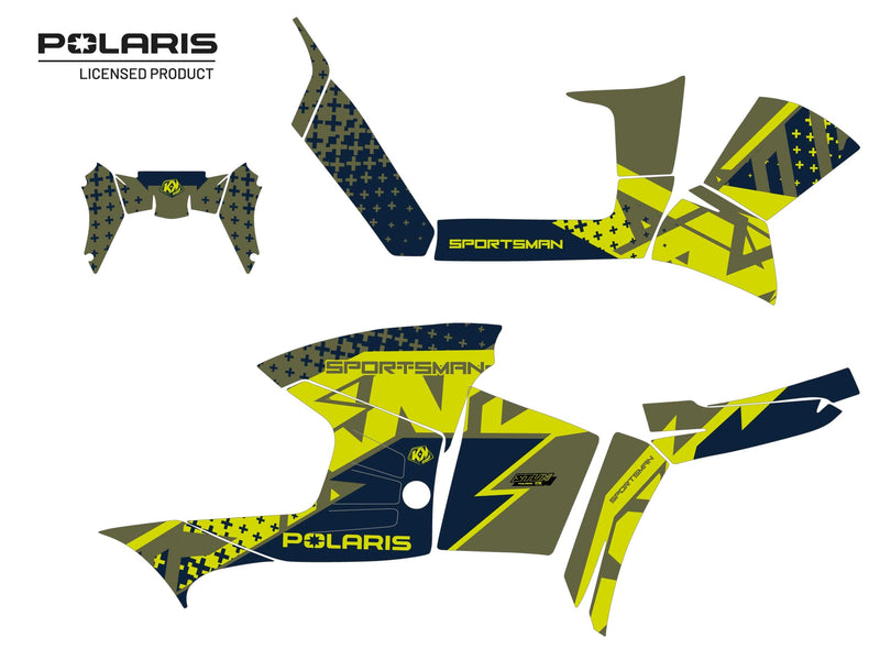 Laden Sie das Bild in Galerie -Viewer, POLARIS 90 SPORTSMAN ATV STUN GRAPHIC KIT GREEN
