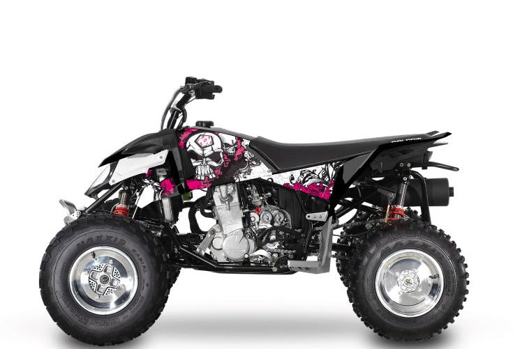 Laden Sie das Bild in Galerie -Viewer, POLARIS OUTLAW 450 ATV TRASH GRAPHIC KIT BLACK PINK
