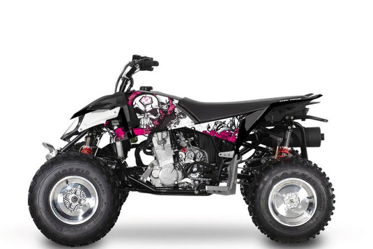 POLARIS OUTLAW 450 ATV TRASH GRAPHIC KIT BLACK PINK