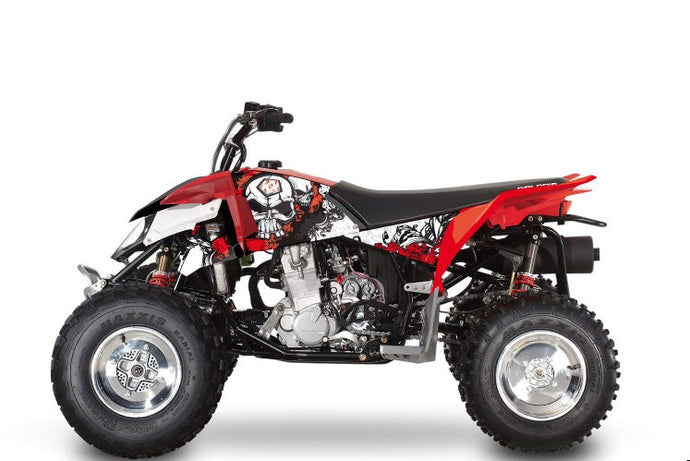 POLARIS OUTLAW 450 ATV TRASH GRAPHIC KIT BLACK RED