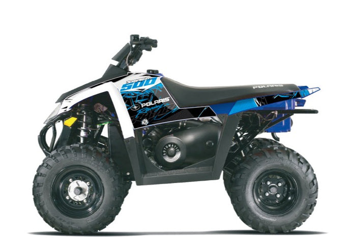 POLARIS SCRAMBLER 500 ATV ACTION GRAPHIC KIT BLUE