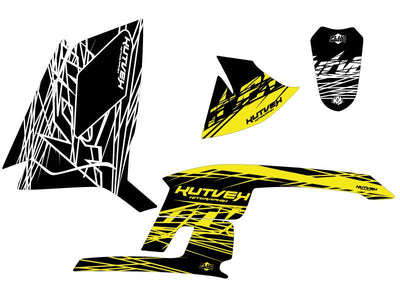 POLARIS SCRAMBLER 500 ATV ERASER FLUO GRAPHIC KIT YELLOW