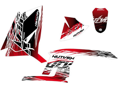 POLARIS SCRAMBLER 500 ATV ERASER GRAPHIC KIT RED WHITE