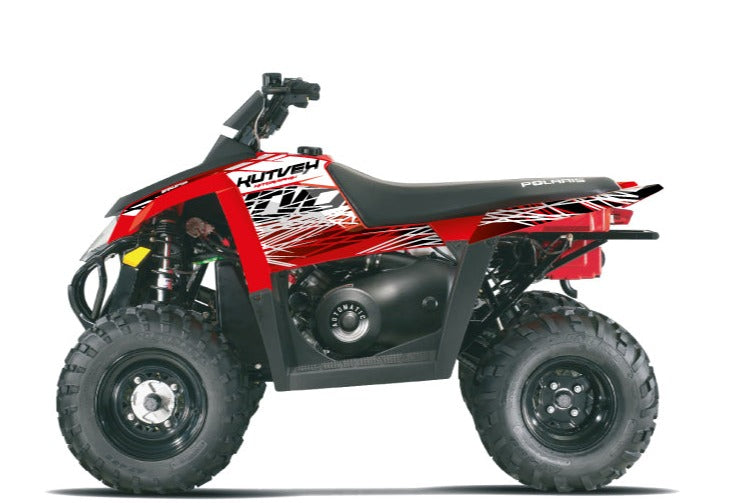 Laden Sie das Bild in Galerie -Viewer, POLARIS SCRAMBLER 500 ATV ERASER GRAPHIC KIT RED WHITE
