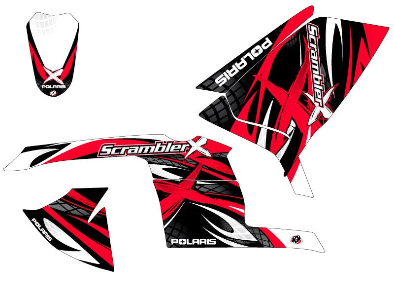 POLARIS SCRAMBLER 500 ATV GAMME X GRAPHIC KIT RED