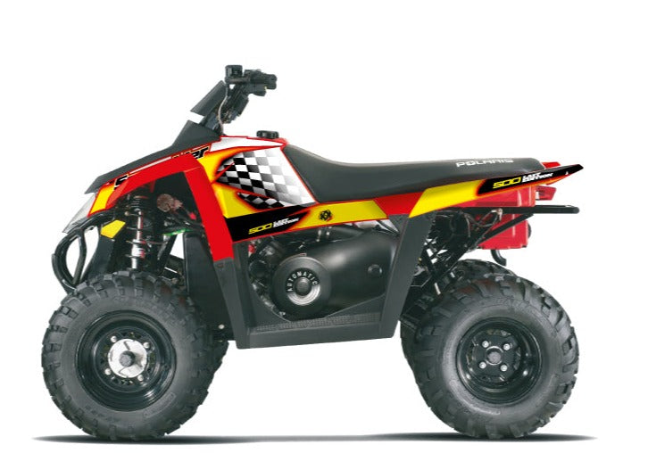 Laden Sie das Bild in Galerie -Viewer, POLARIS SCRAMBLER 500 ATV LAST EDITION GRAPHIC KIT YELLOW
