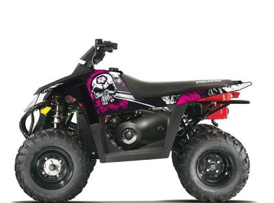 POLARIS SCRAMBLER 500 ATV TRASH GRAPHIC KIT BLACK PINK