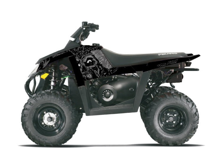 Chargez l&#39;image dans la visionneuse de la galerie, POLARIS SCRAMBLER 500 ATV ZOMBIES DARK GRAPHIC KIT BLACK
