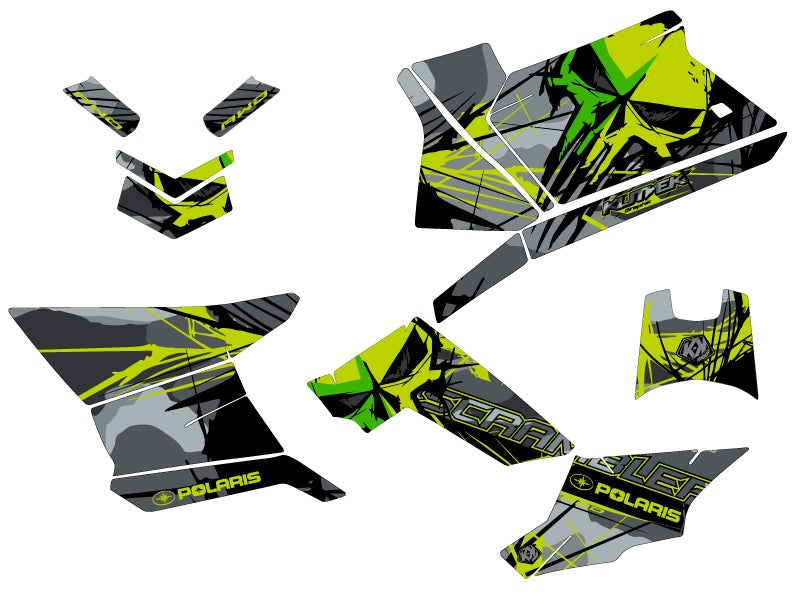 POLARIS SCRAMBLER 850-1000 XP ATV EVIL GRAPHIC KIT GREY GREEN