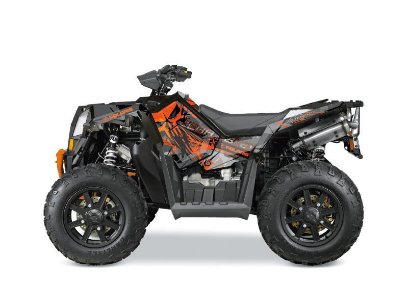POLARIS SCRAMBLER 850-1000 XP ATV EVIL GRAPHIC KIT GREY ORANGE FULL