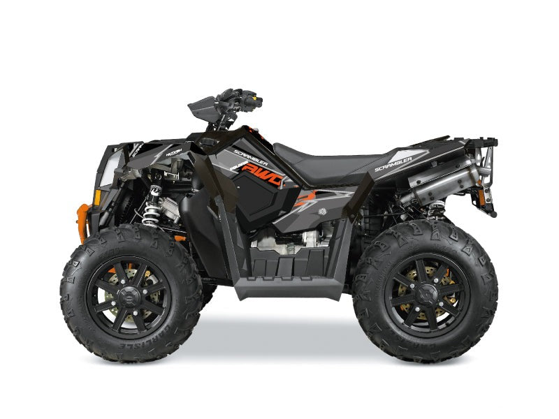 POLARIS SCRAMBLER 850-1000 XP ATV VISOR GRAPHIC KIT BLACK ORANGE