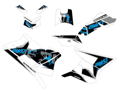 POLARIS SCRAMBLER 850-1000 XP ATV VISOR GRAPHIC KIT BLUE