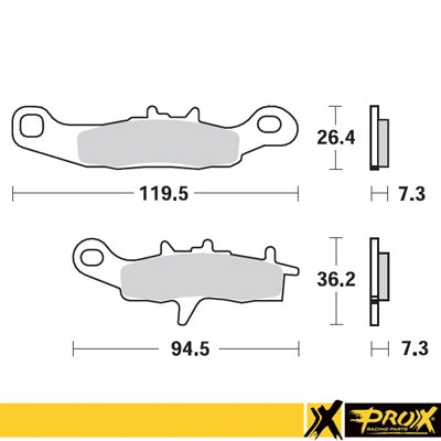 PROX BRAKE PADS KH249 KAWASAKI KFX/BRUTE FORCE FRONT RIGHT