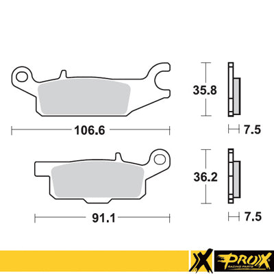PROX REAR BRAKE PADS KH443 YAMAHA YFM 550 700 GRIZZLY