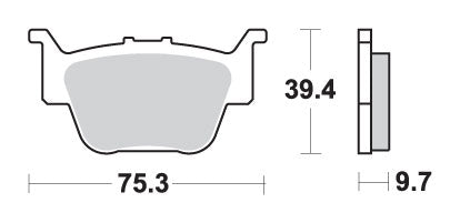 SBS BRAKE PADS KH373 OFF-ROAD SINTER GOLD - HONDA TRX420/650/680 REAR