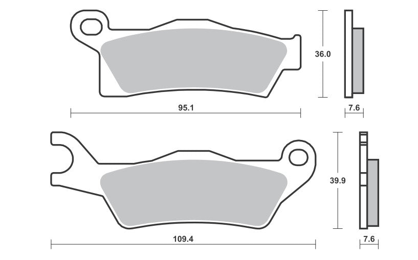 SBS BRAKE PADS KH617 OFF-ROAD RACING SINTER GOLD CAN-AM OUTLANDER 800 / 1000 12-, RENEGADE 1000 12-, RIGHT FRONT / REAR