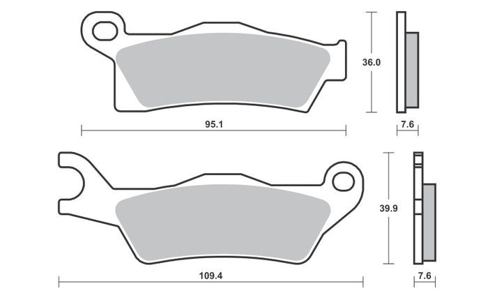 SBS BRAKE PADS KH617 OFF-ROAD RACING SINTER GOLD CAN-AM OUTLANDER 800 / 1000 12-, RENEGADE 1000 12-, RIGHT FRONT / REAR