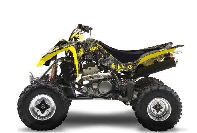 SUZUKI 250 LTZ ATV CAMO GRAPHIC KIT BLACK YELLOW