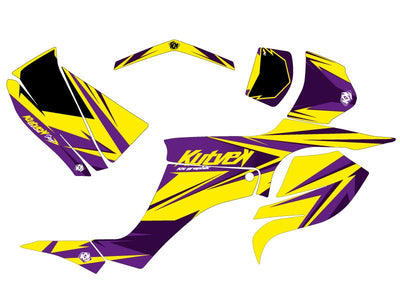 SUZUKI 250 LTZ ATV STAGE GRAPHIC KIT YELLOW PURPLE