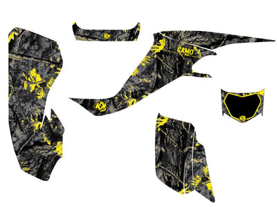 SUZUKI 400 LTZ ATV CAMO GRAPHIC KIT BLACK YELLOW